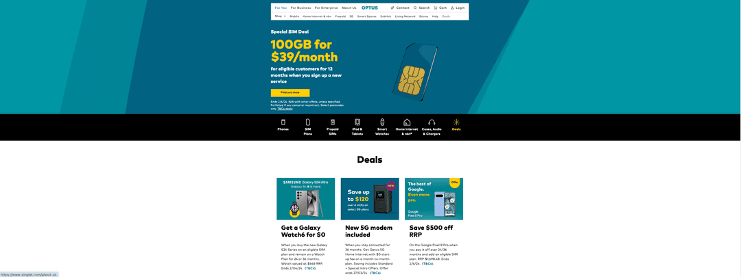 optus screenshot